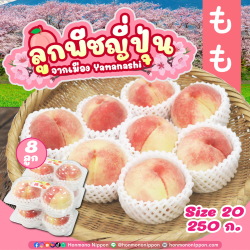 [แพ็คใส 8 ลูก] ลูกพีช จากเมืองยามานาชิ (Size 20) - Peach from Yamanashi 